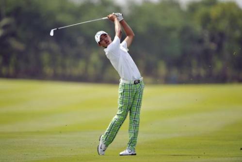 Hope he has a spare pair of those trousers - in case he gets a hole in one!